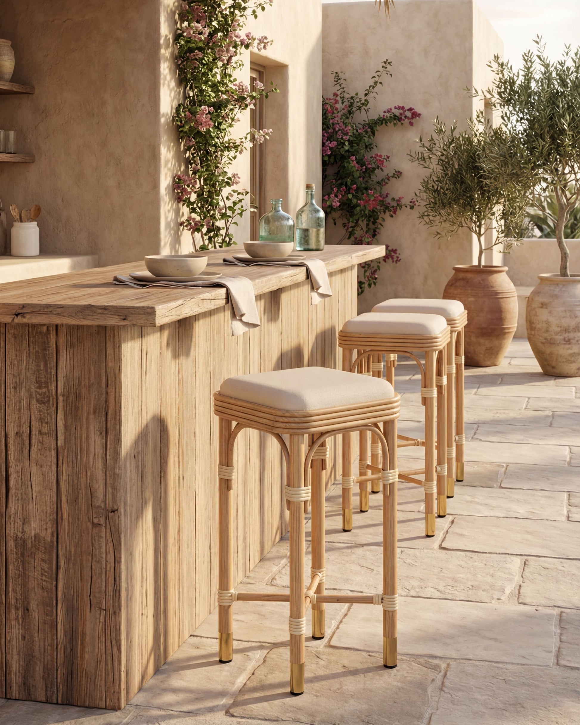 Rattan Bar Stool | Uma Furniture