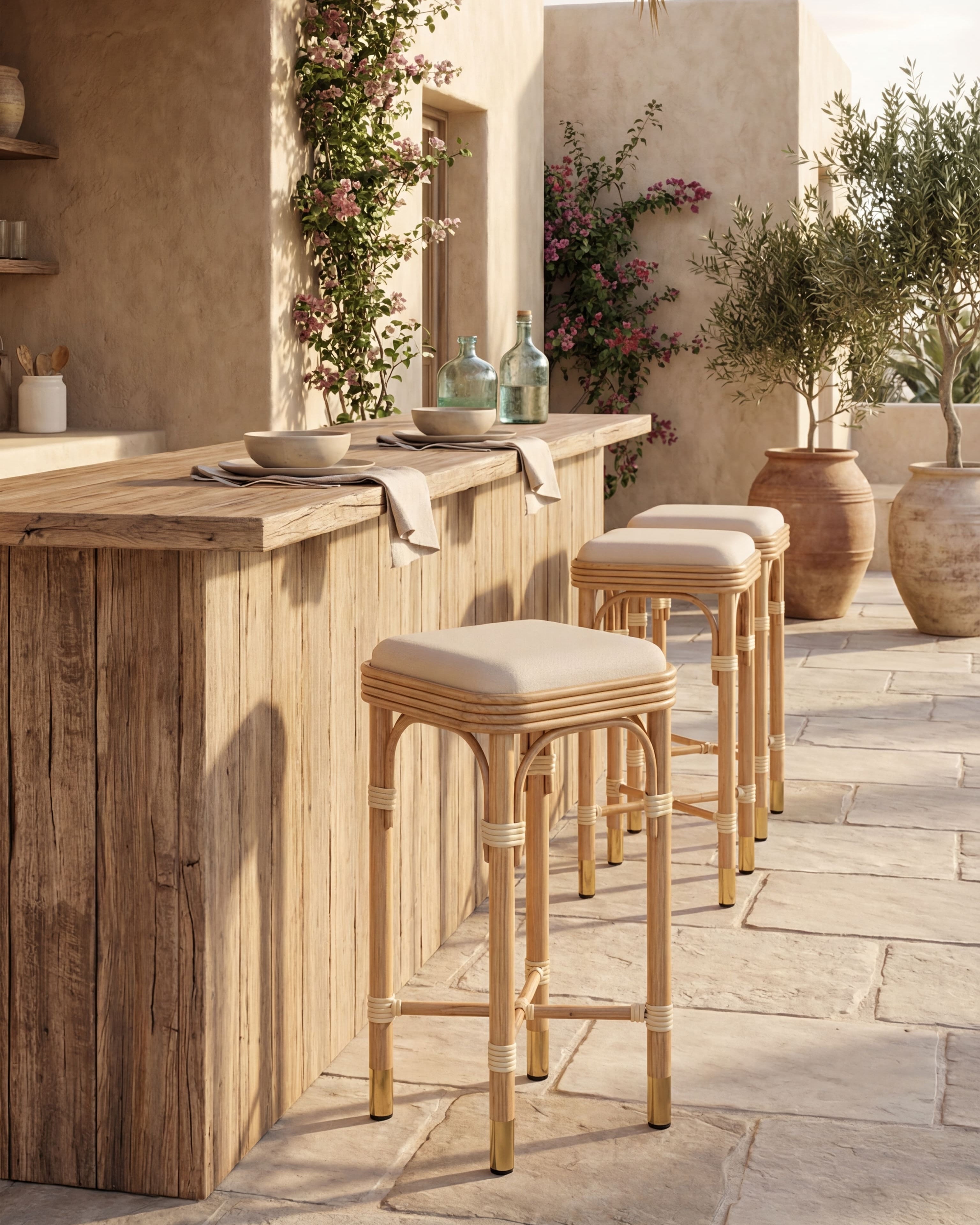 Rattan Bar Stool | Uma Furniture