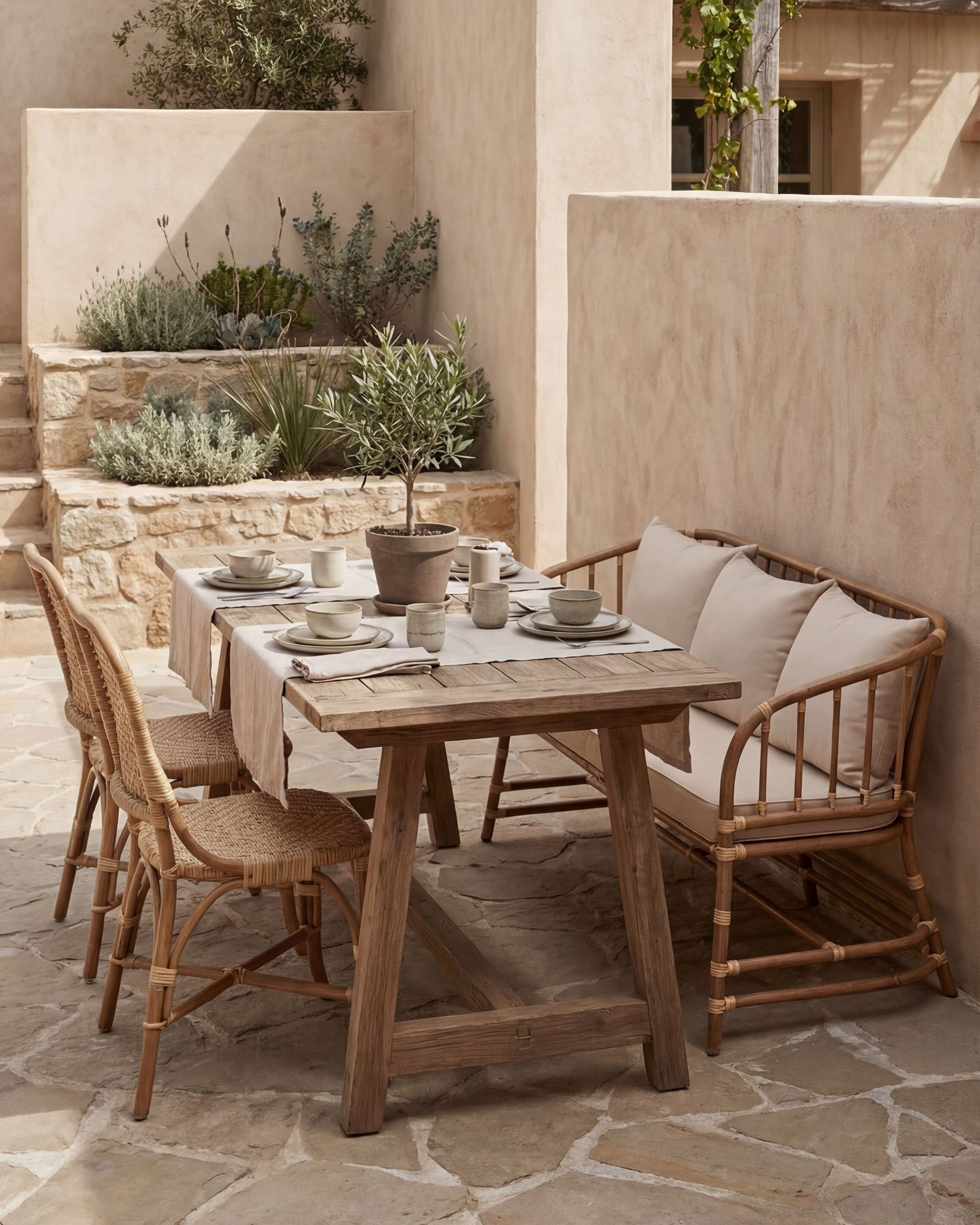 Rattan Bench for Hospitality | Uma Furniture