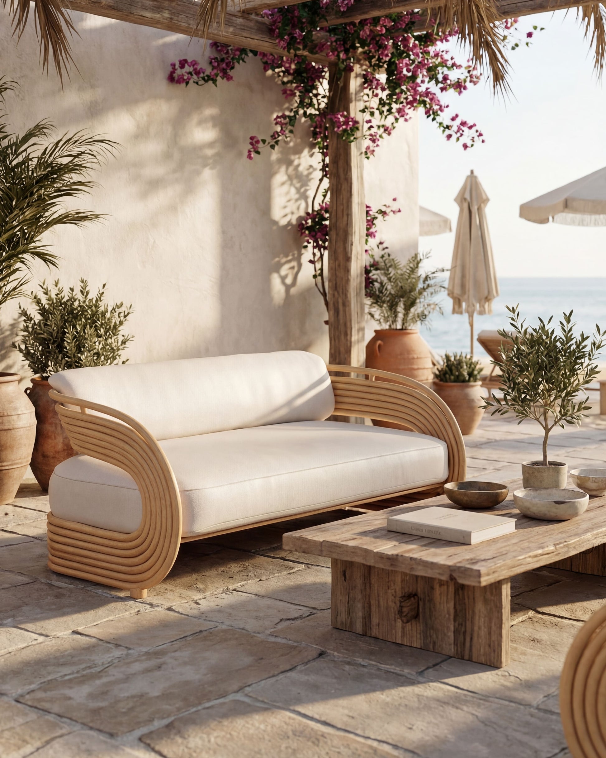 Rattan Sofa with Cushions | Uma Furniture