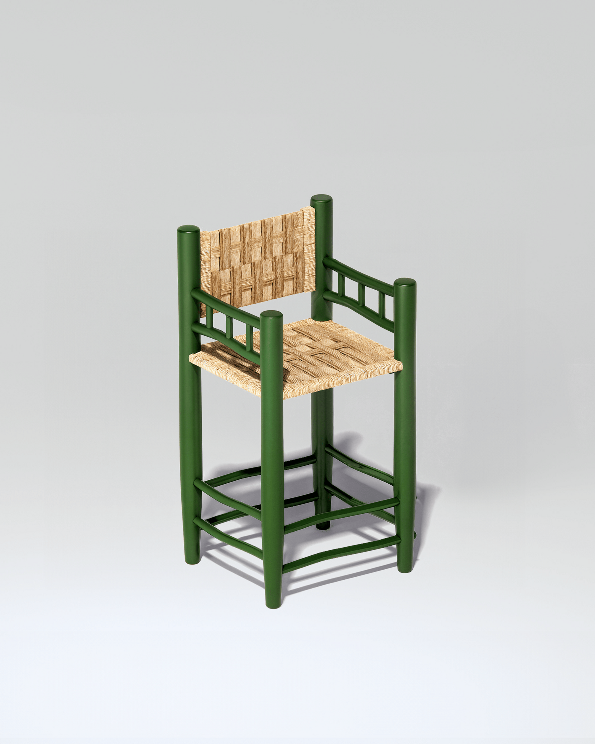 Teak Bar Stool with Woven Seat | Uma Furniture