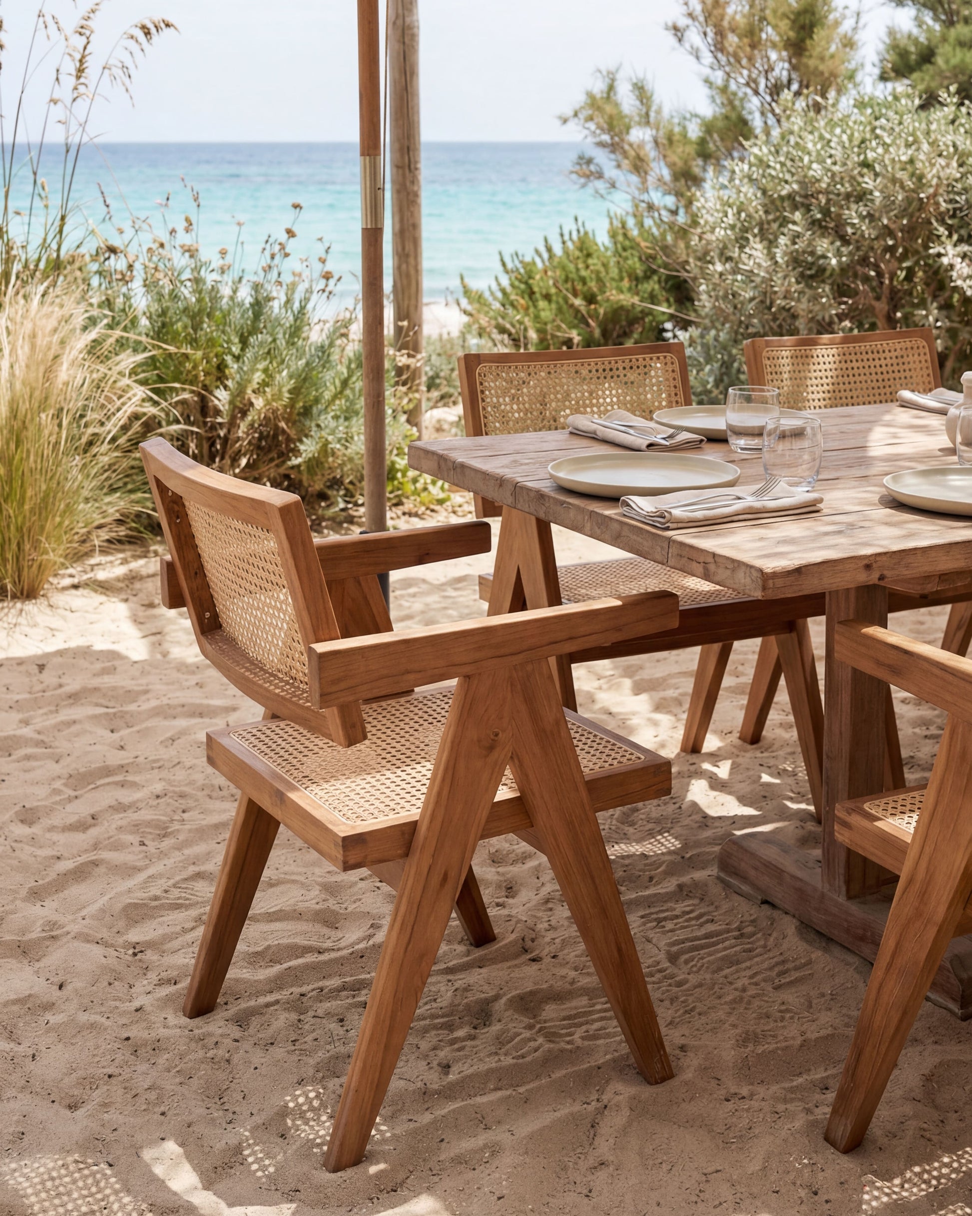 Teak & Cane Armchair | Uma Furniture