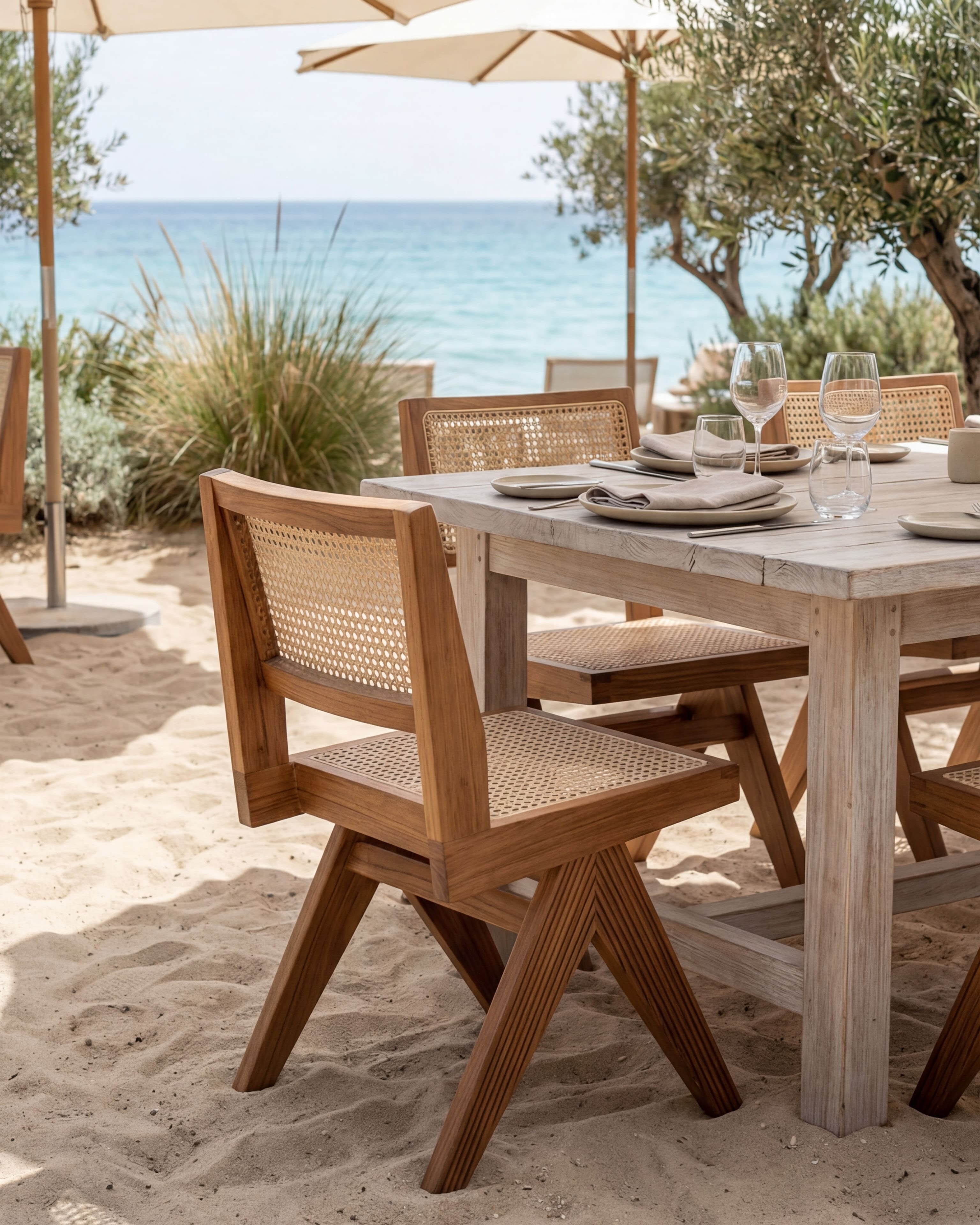 Teak & Cane Armchair | Uma Furniture