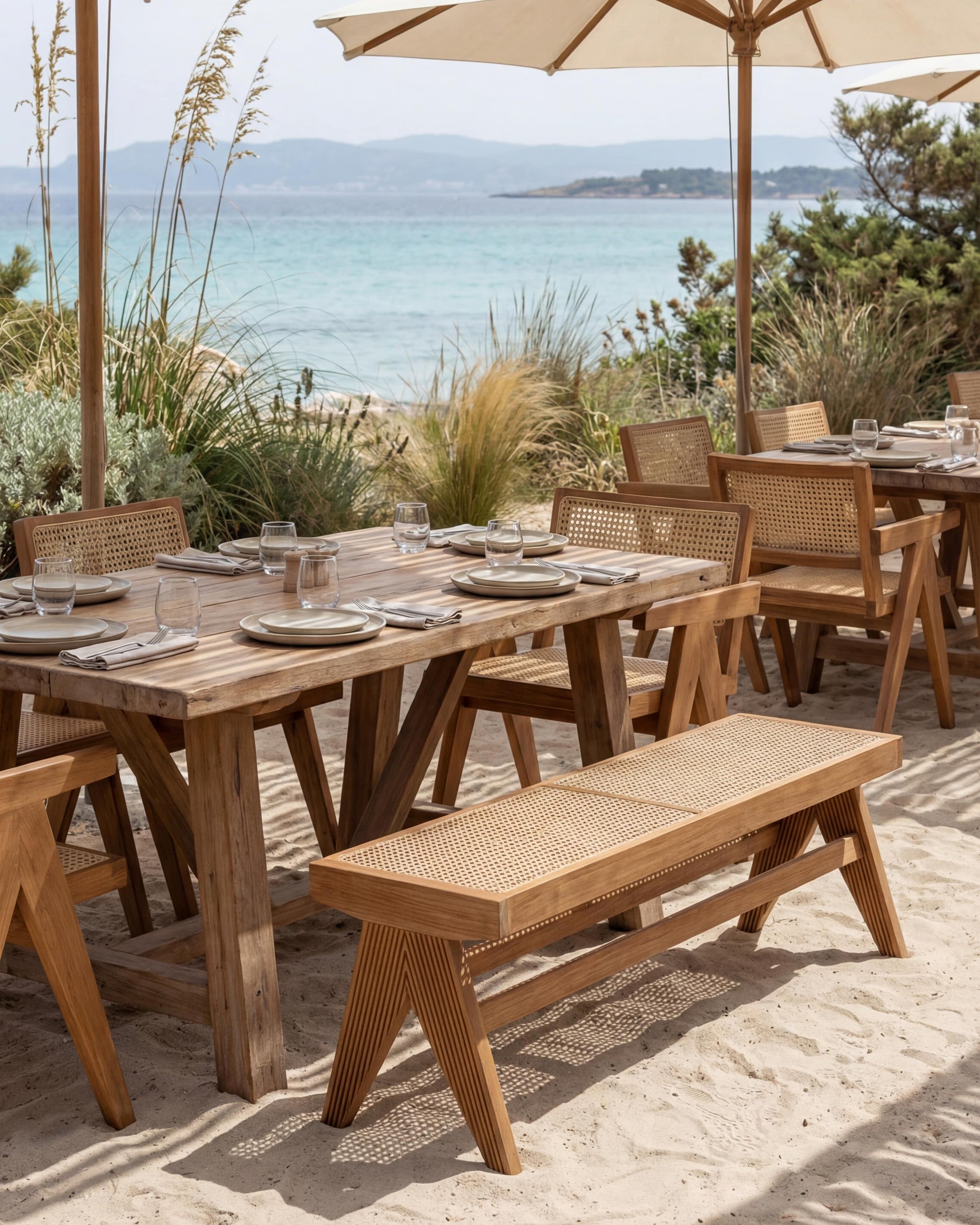 Teak & Cane Armchair | Uma Furniture