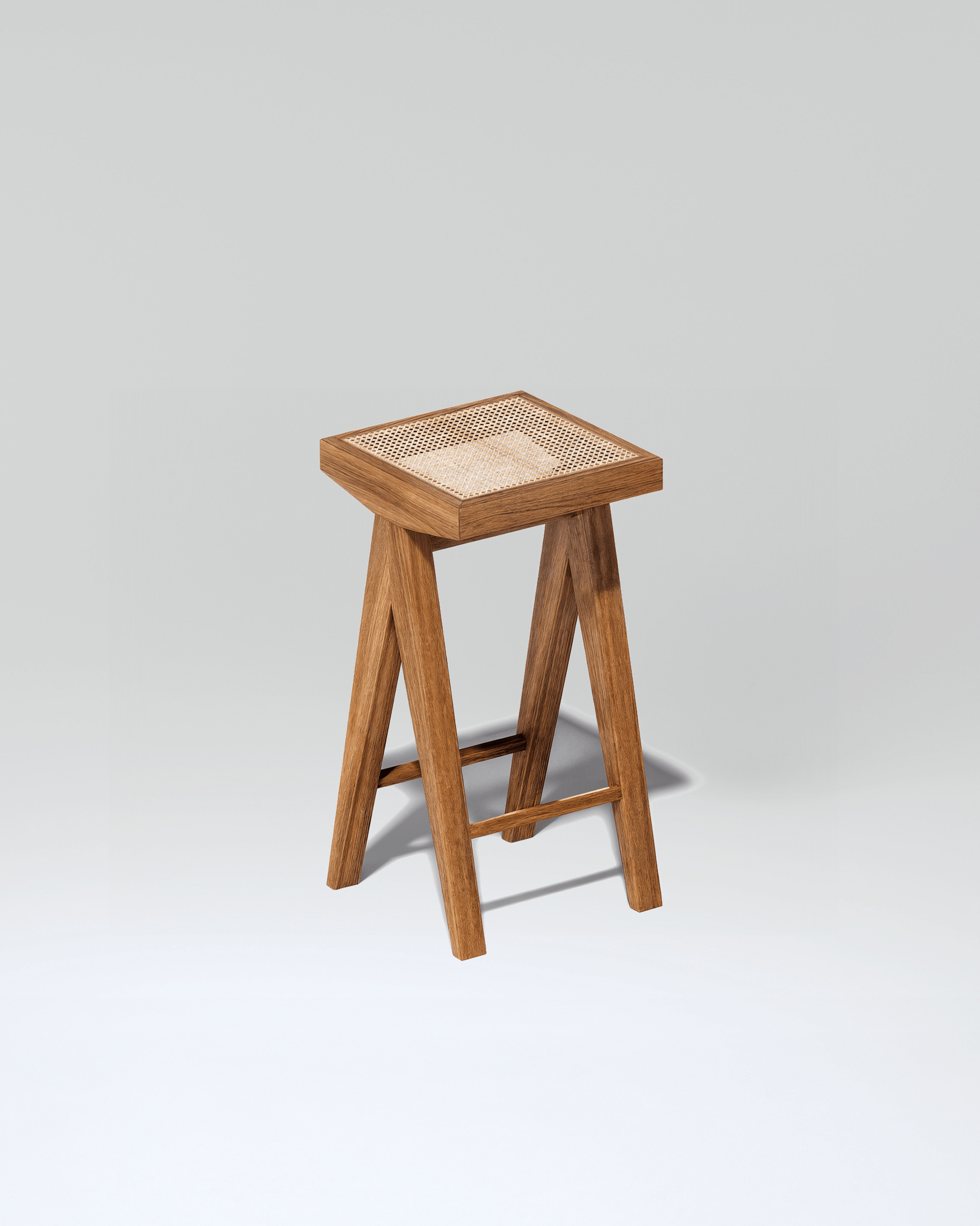 Teak & Cane Bar Stool | Uma Furniture