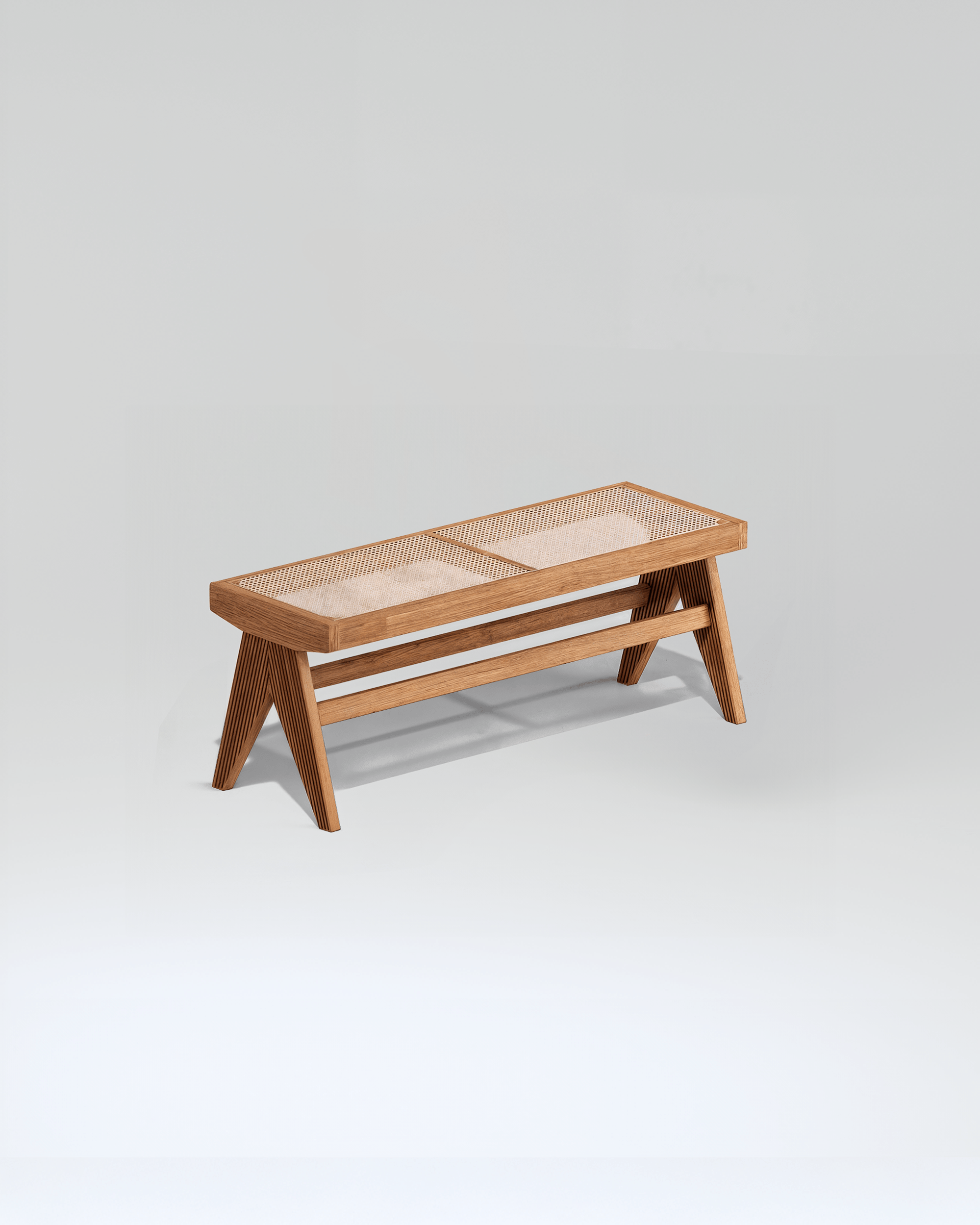 Teak & Cane Bench | Uma Furniture
