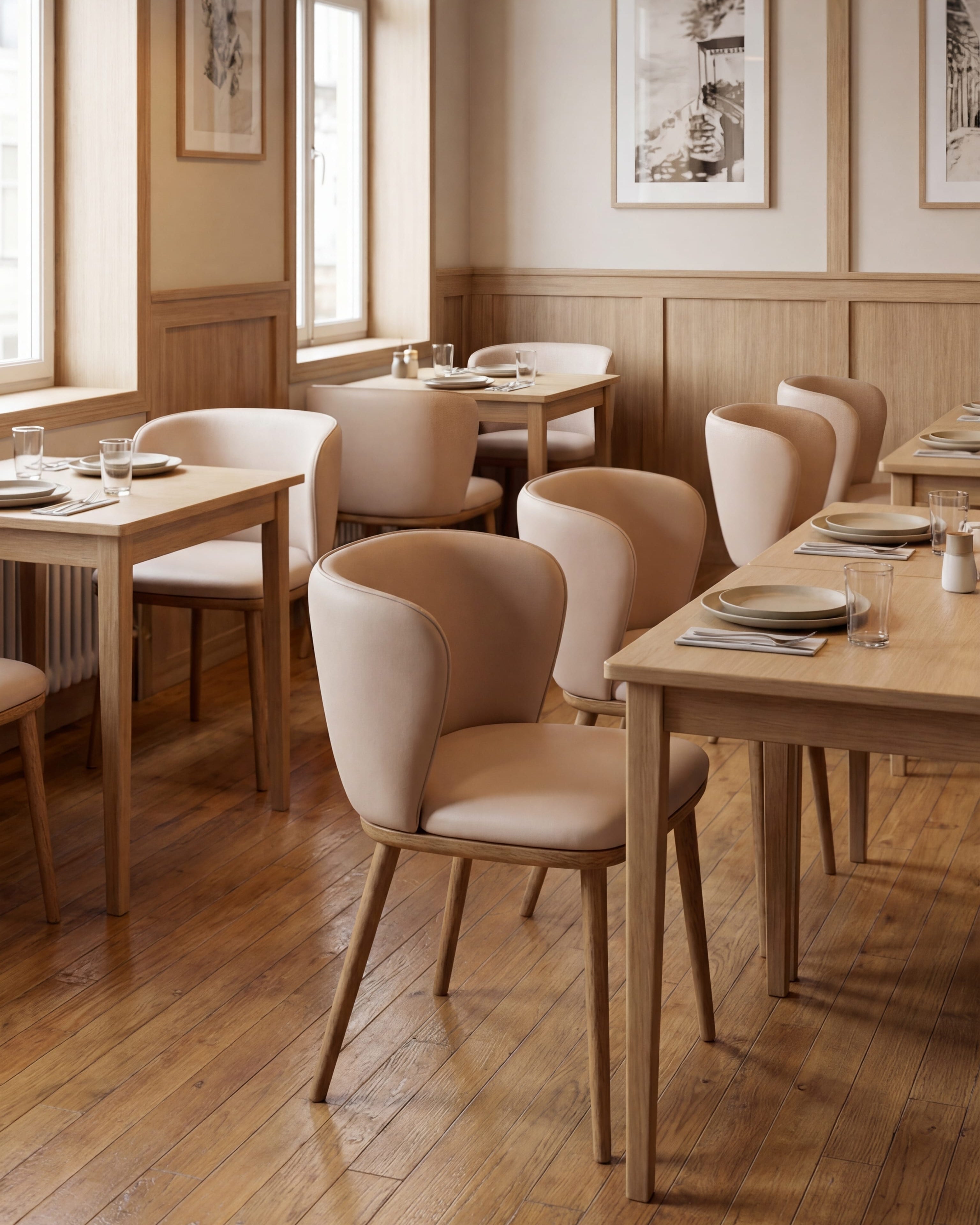 Upholstered wooden dining chair for hospitality | Uma Furniture