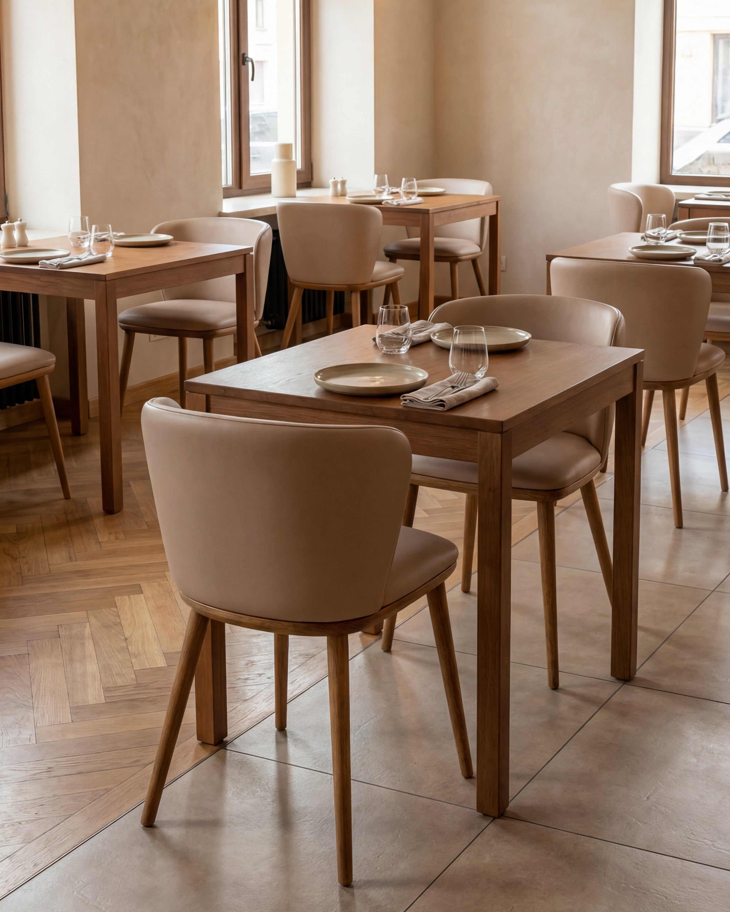 Upholstered wooden dining chair for hospitality | Uma Furniture
