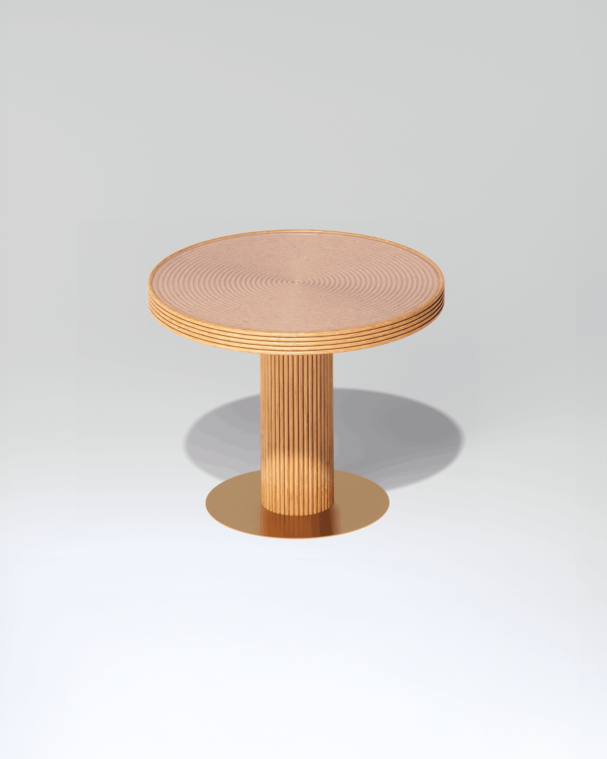 Wood and Rattan Round Dining Table | Uma Furniture