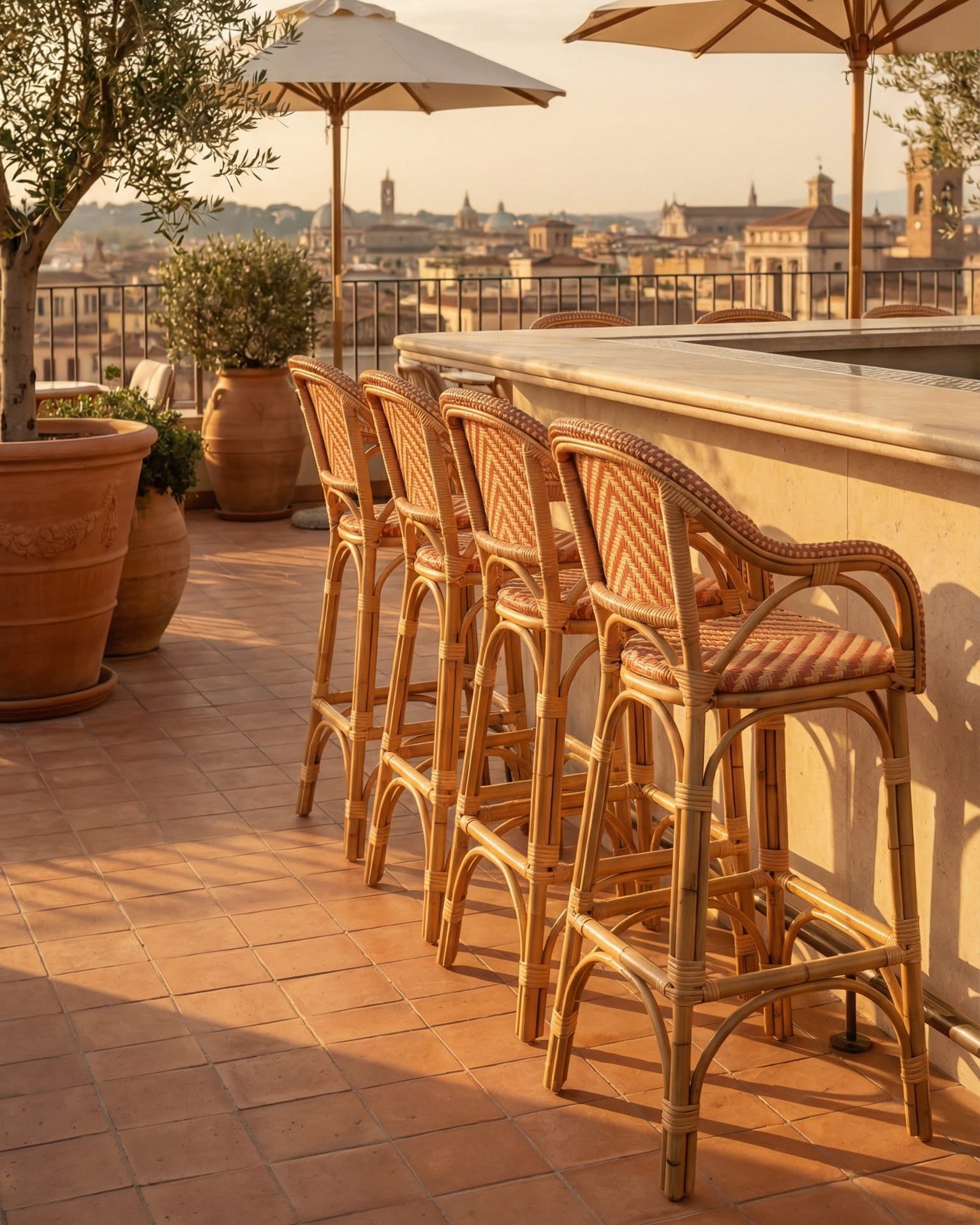 Woven Rattan Bar High Chair | Uma Furniture
