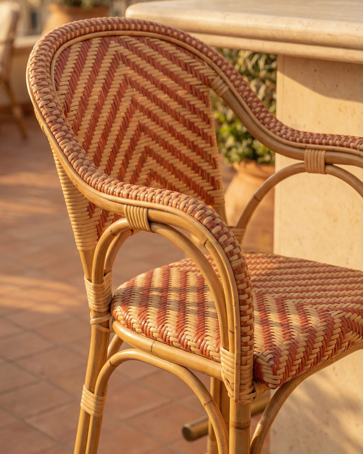 Woven Rattan Bar High Chair | Uma Furniture